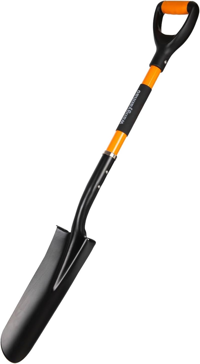wangyanhao Spade Shovel,Transplanting Spade，Drain Spade,Spade Shovels for Digging,Sharp Shooter Shovel or Spade, D-Grip,Fiberglass Handle Heavy Duty (Drain Spade) - Image 1